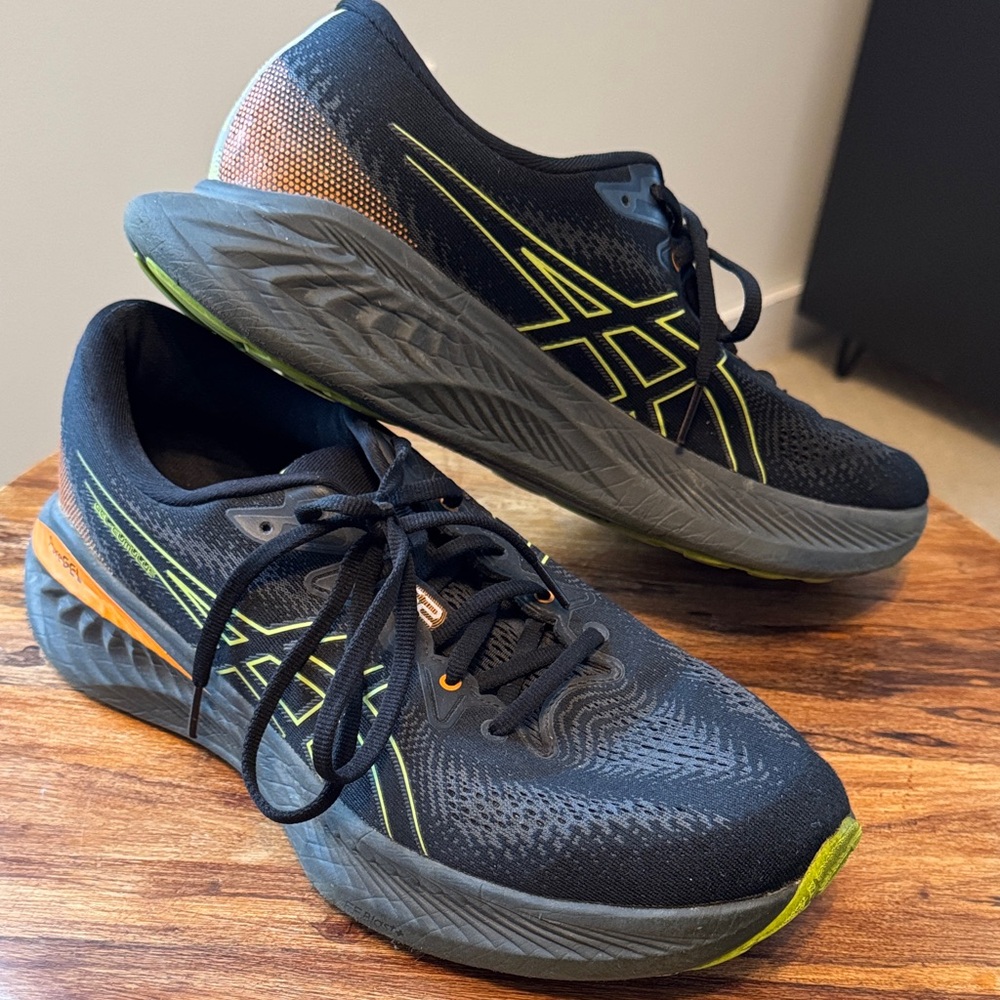Asics Black and Lime Green Mens Athletic Shoes- Gortex